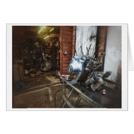 O cartão dos trabalhos em curso