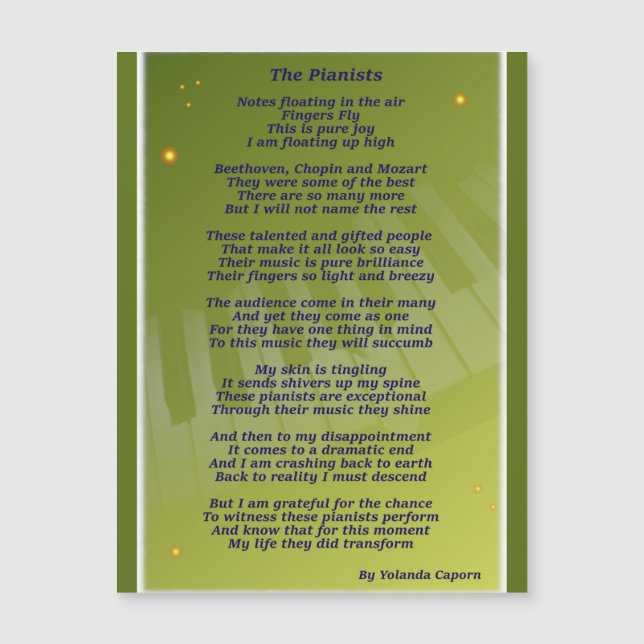 O Cartão Magnético dos Pianistas (Frente)