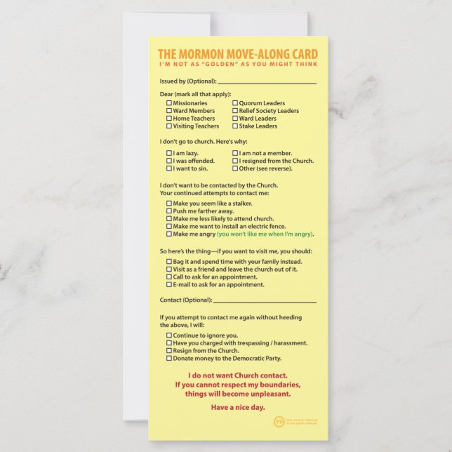 O Cartão Mover-Along Mão (Frente)