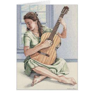 O cartão novo do guitarrista