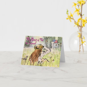 O cartão "O melhor ainda está para vir"