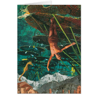 O cartão pendurado do homem