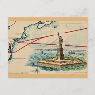 O Cartão Postal Antigo da Estátua da Liberdade