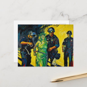 O Cartão Postal da Estátua da Liberdade é Presa