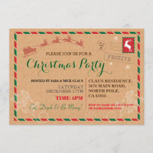 O cartão postal do comensal da festa de Natal