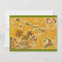 O Cartão Postal do Mapa Antigo das Ilhas Havaianas