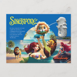 O cartão postal do Merlion de Singapura