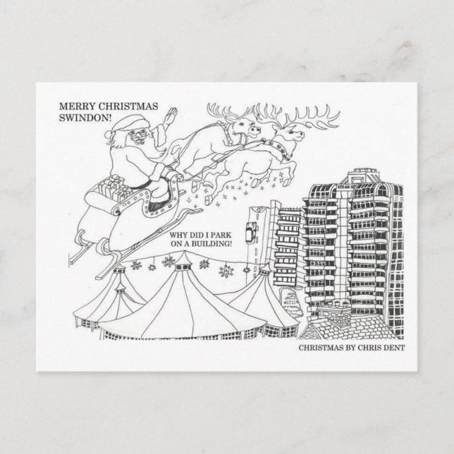 O cartão postal do Natal em Swindon (Frente)