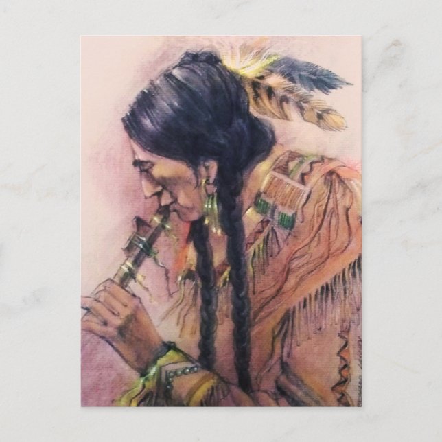 O Cartão Postal do Tocador de Flauta (Frente)