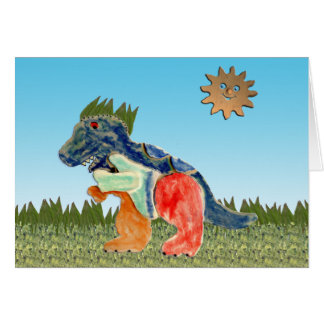 O cartão preocupado do dinossauro