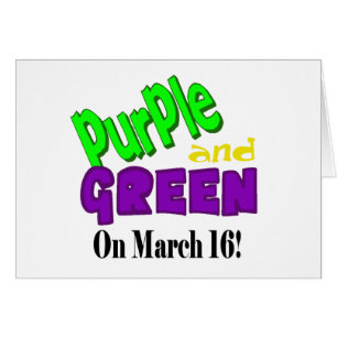 O cartão roxo e verde do dia do St. Urho
