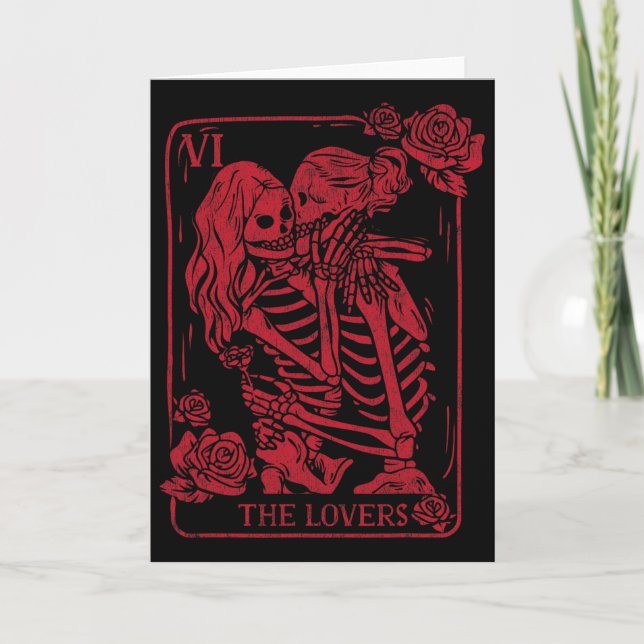 O Cartão Tarot dos Amantes Beijando Irmãs da Alma  (Frente)