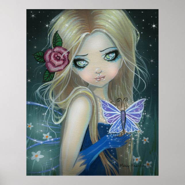 O Cartaz de Impressão da Borboleta Periwinkle (Frente)