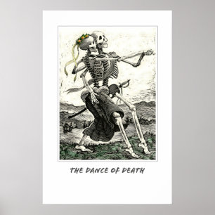 O Cartaz de Impressão da Dança da Morte. Crânio de