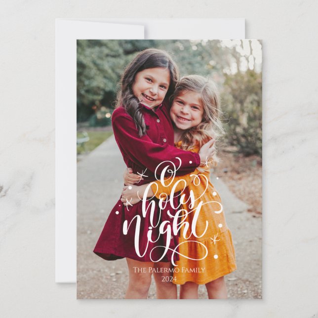 O Cartões de foto de Natal da Noite Santa (Frente)