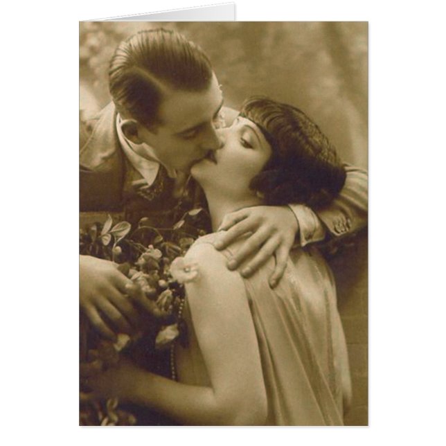 O casal do francês beija o cartão (Frente)