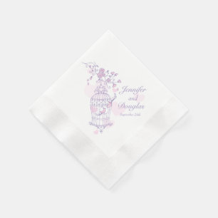 O casamento ama pássaros, guardanapos de papel ro