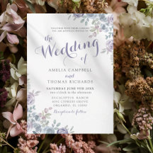 O Casamento De Convite De Casamento Floral Roxo & 
