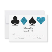 O Casamento Destino de Las Vegas RSVP Turquoise Gl