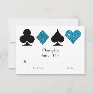 O Casamento Destino de Las Vegas RSVP Turquoise Gl