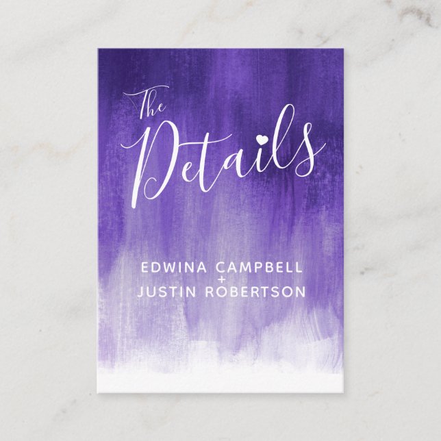 O casamento detalha o cartão de arte ultravioleta (Frente)