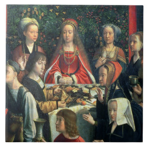 O casamento em Cana, detalhe da noiva e do surr