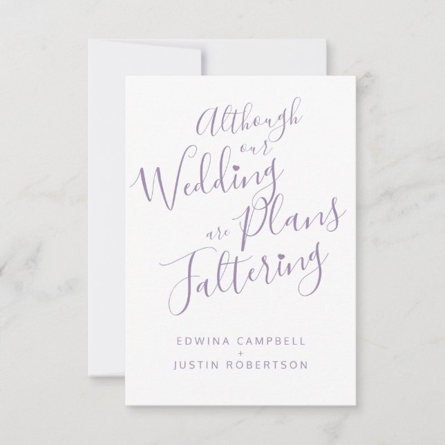 O casamento mudou para uma pequena festa remarcada (Frente)