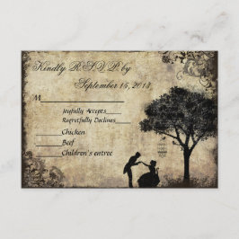 O Casamento vintage de Proposta RSVP Preto