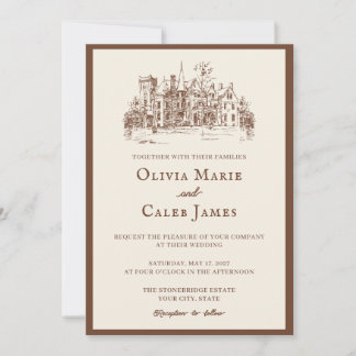 O Castanho: Convite de Casamento Marrom e Marfim