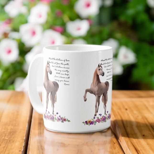 O cavalo árabe e a caneca Rumi (Arab horse and Rumi quote mug Arabian horse gifts horse lovers gifts)