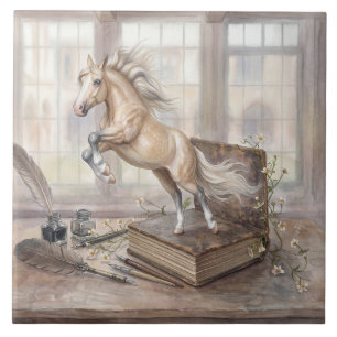 O Cavalo Estudioso Saltando de um Livro