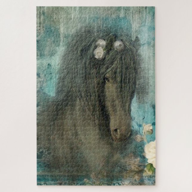 O Cavalo Frísio Barroco - Quebra-Cabeça (Vertical)