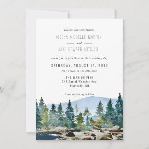 O Celeiro em Pemi Convite de Casamento Aquarela