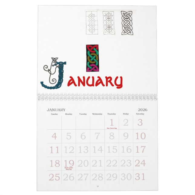 O céltico cor-de-rosa Mystical ata o calendário (Jan 2026)