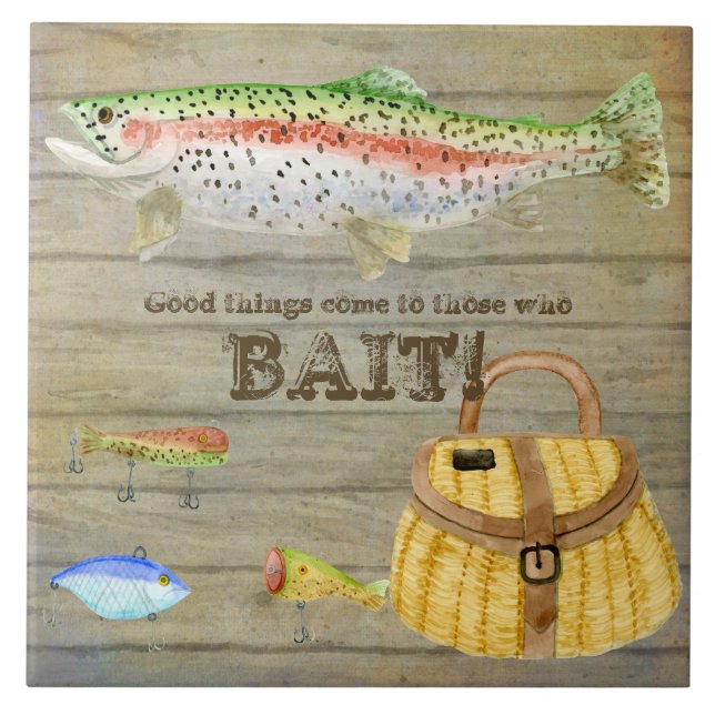 O cesto da pesca da truta da cabine do lago seduz (Frente)