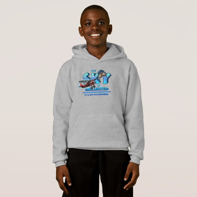 O Céu é o meu Playground | Crianças Pullover Hoodi (Frente Completa)