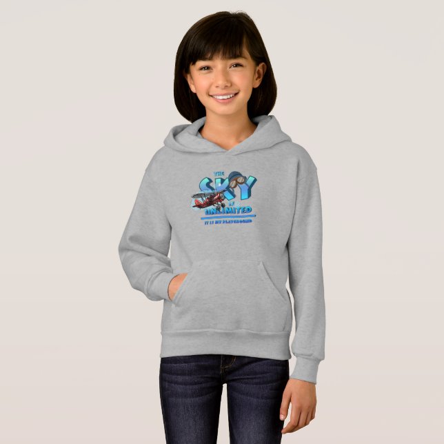 O Céu é o meu Playground | Crianças Pullover Hoodi (Frente Completa)