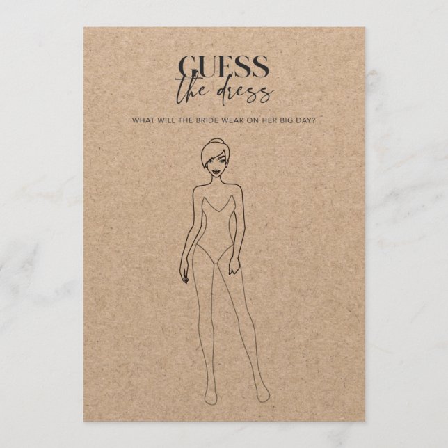 O Chá de casamento de papel Kraft adivinha o jogo  (Frente)