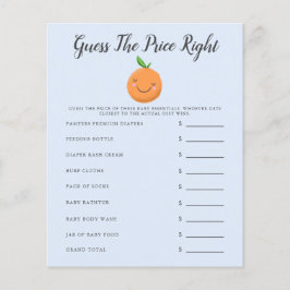 O Chá de fraldas Azul Pequeno Adivinha O Preço