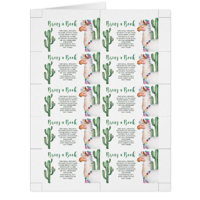 O chá de fraldas da festa traz cartões de livro (Frente)