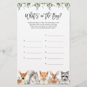 O Chá de fraldas da Woodland adivinha o que há no 