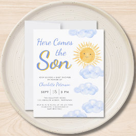 O Chá de fraldas Do Filho Menino Vem Aqui.