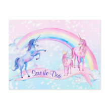 O Chá de fraldas Pastel Unicorn Salva Os Cartões D