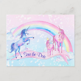 O Chá de fraldas Pastel Unicorn Salva Os Cartões D