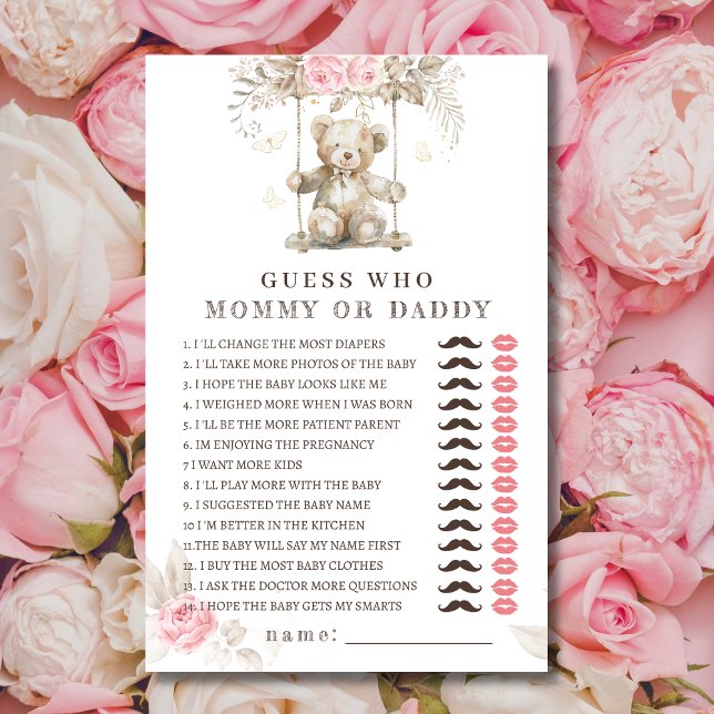 O Chá de fraldas Rosa Rosa Adivinha Quem (Criador carregado)