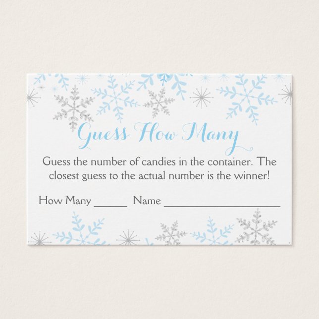 O Chá do Winter Baby Boy adivinha quantos jogos (Frente)