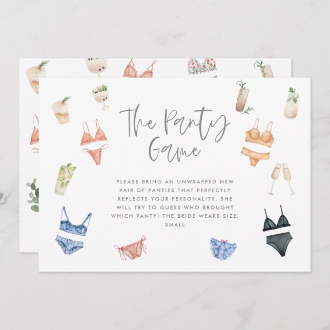 O champanhe do coquetel da lingerie do jogo em cal (Frente/Verso)