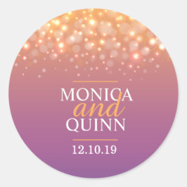 O champanhe moderno borbulha o adesivo de casament