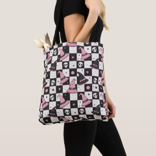 O Chapéu da Bruxa e o Skulls Tote Bag