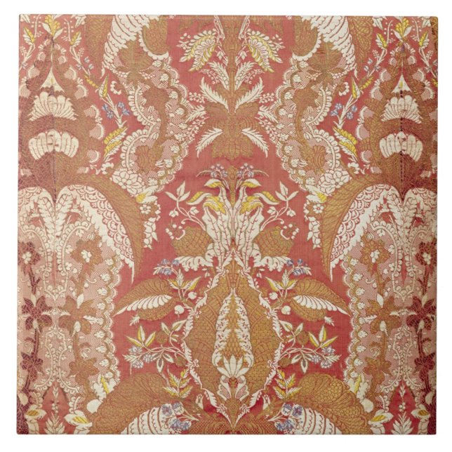 O Chasuble, laço modelou a seda, francês, c.1720 (Frente)